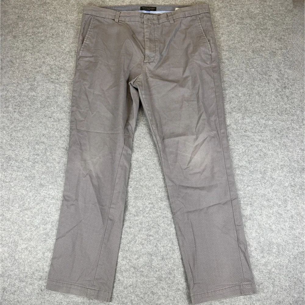 Banana Republic Fulton Skinny Chino Pants Gray Microdot Pattern Men Size 35x30
